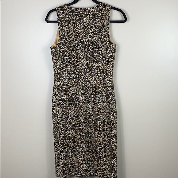 J. Crew leopard sleeveless sheath dress sz 4p - Picture 6 of 8